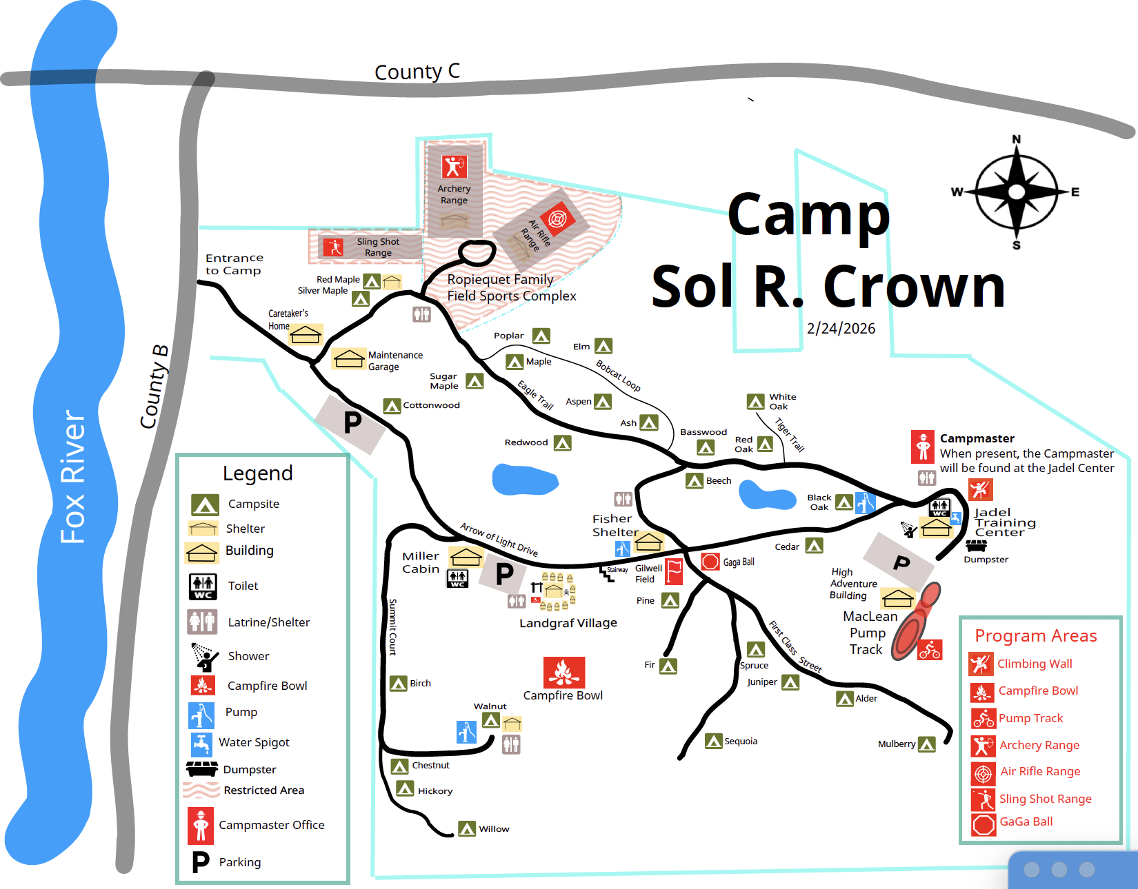 A Map of Camp Sol R. Crown