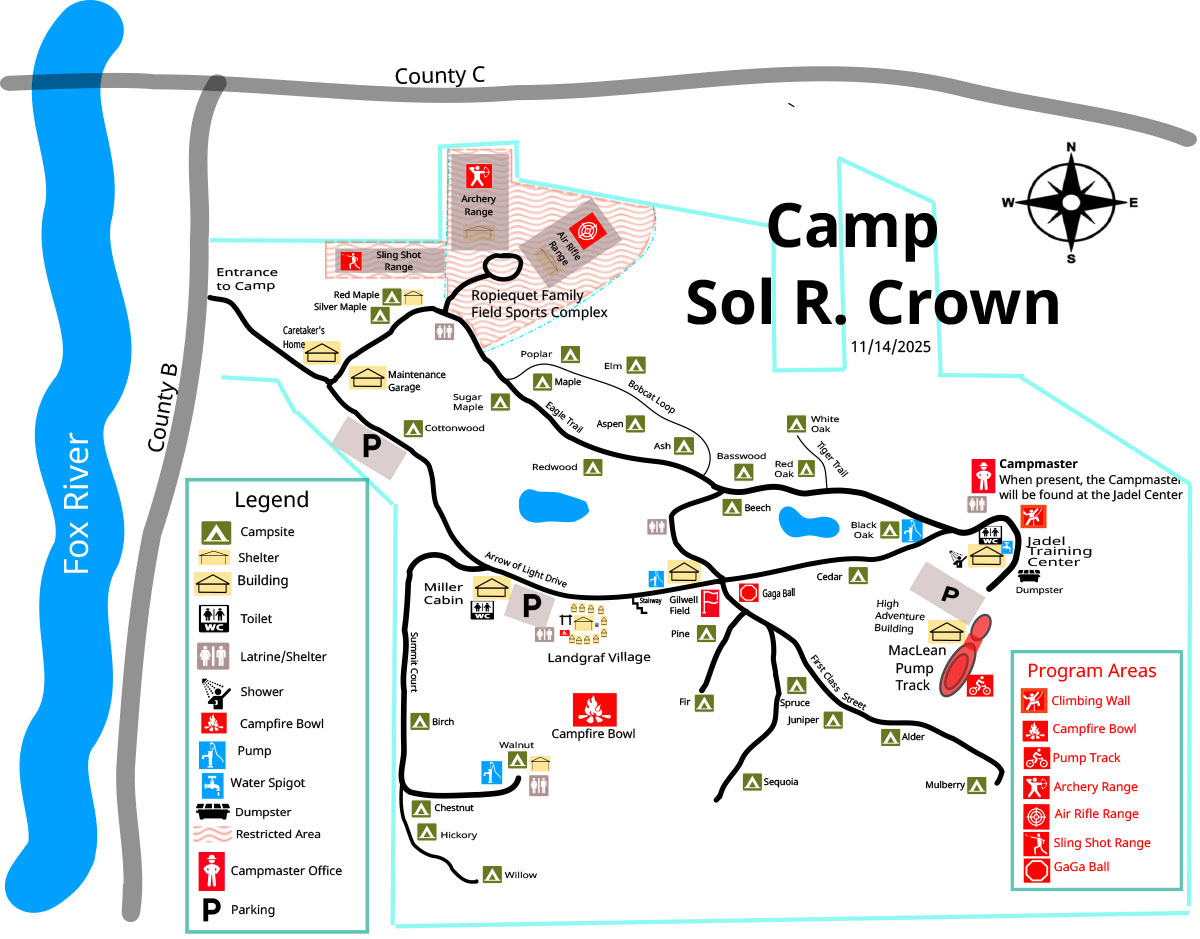 A Map of Camp Sol R. Crown